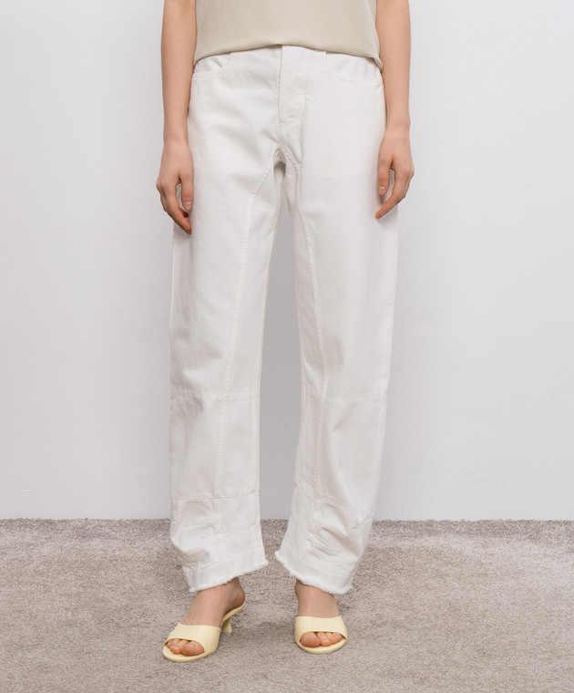 JIL SANDER White Jeans With Logo Patch