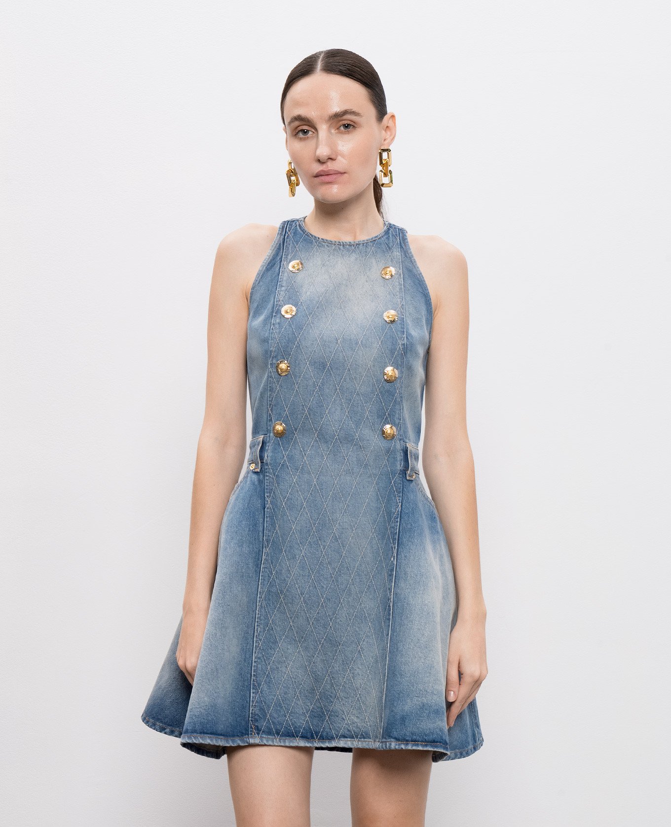 

Blue denim dress Balmain, Light blue