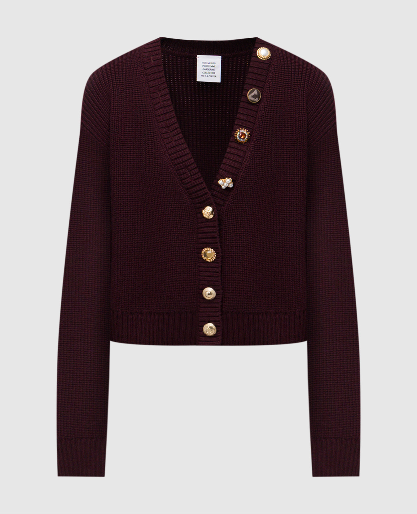 

Burgundy merino wool cardigan Vetements