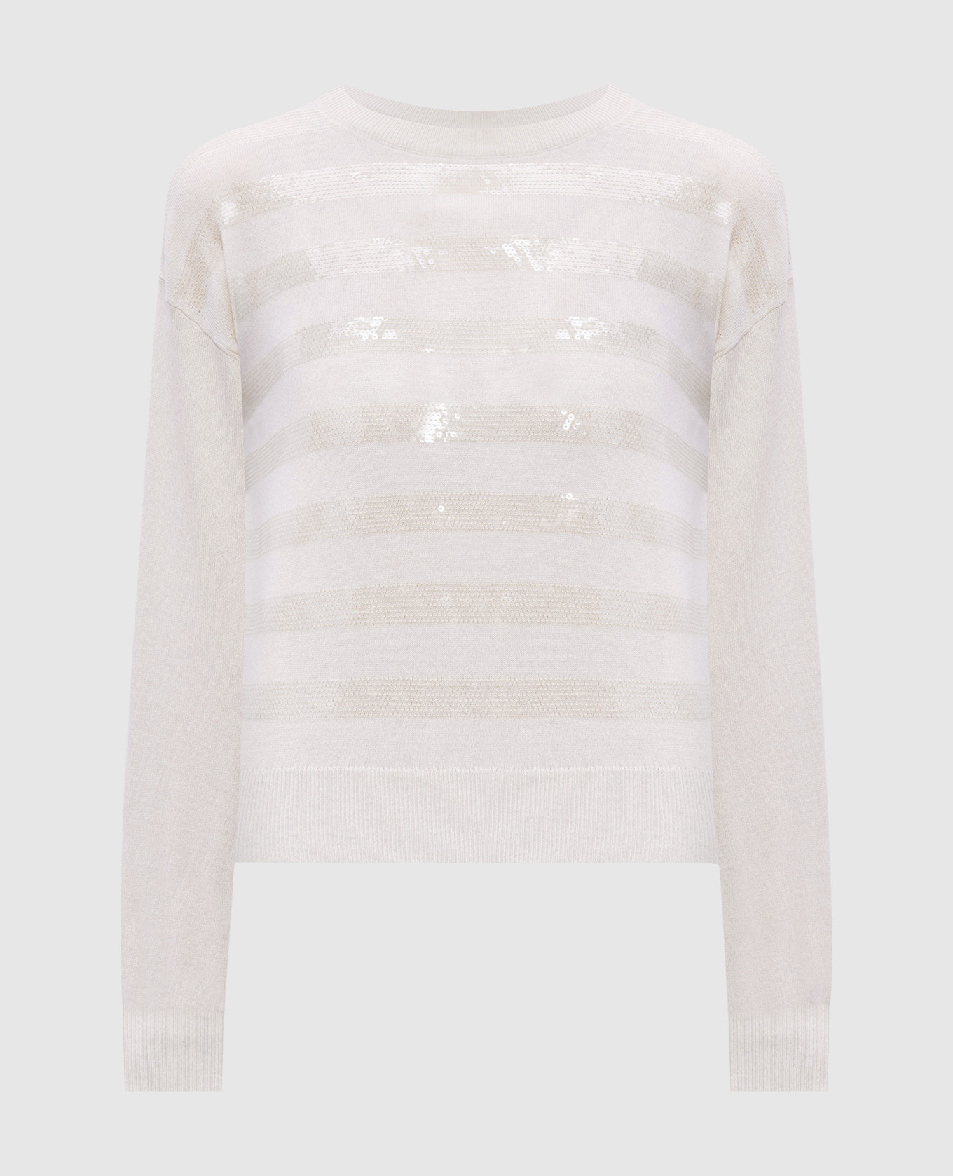 

Beige cashmere sweater with sequins Brunello Cucinelli