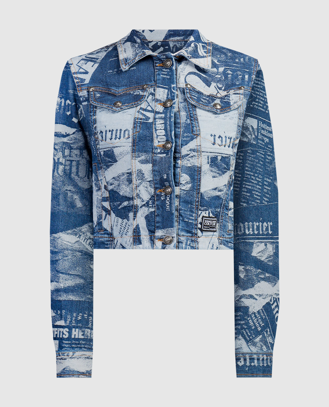 

Magazine blue denim jacket with logo patch Versace Jeans Couture