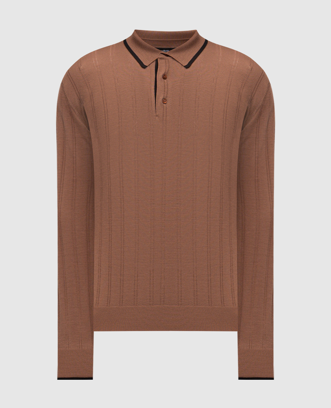 

Brown wool polo shirt Stefano Ricci