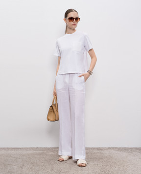 Peserico White linen pants P0423402600