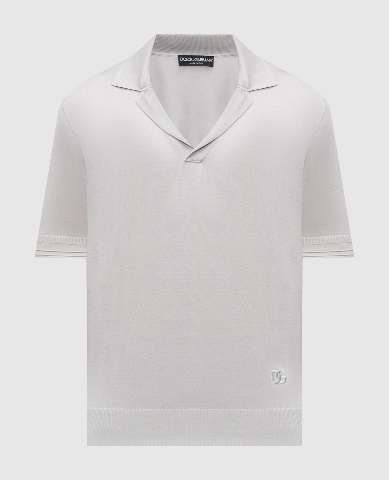 

Grey silk polo shirt with DG logo monogram embroidery Dolce&Gabbana