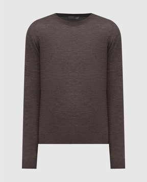 Canali Brown wool jumper MK02353C1122