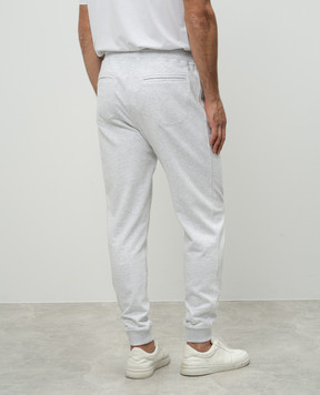 Brunello Cucinelli White joggers with logo print MM8363231G