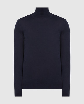 Cashmere&Whiskey Blue wool, silk and cashmere golf MU8571318410R3XL