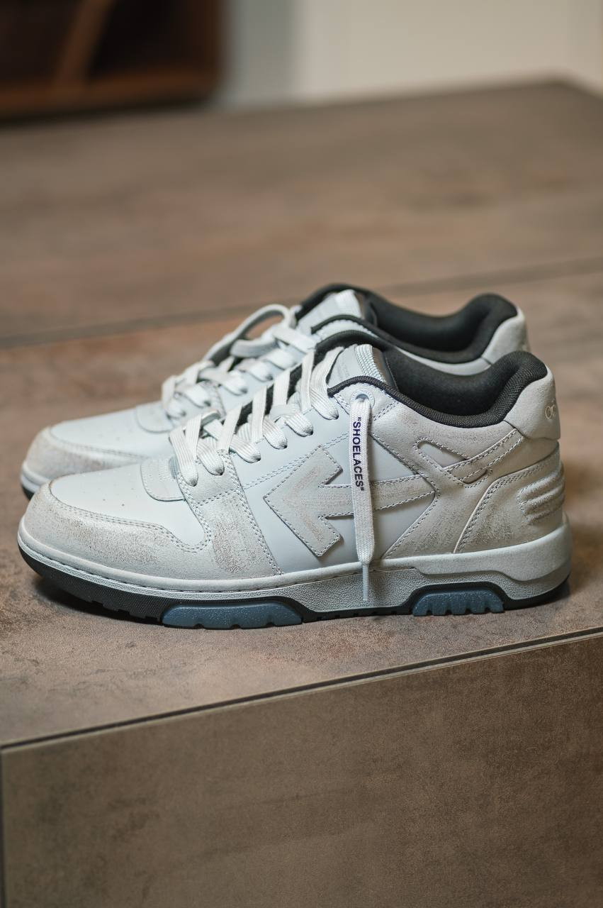 

Out of Office grey leather sneakers with vintage effect Off-White