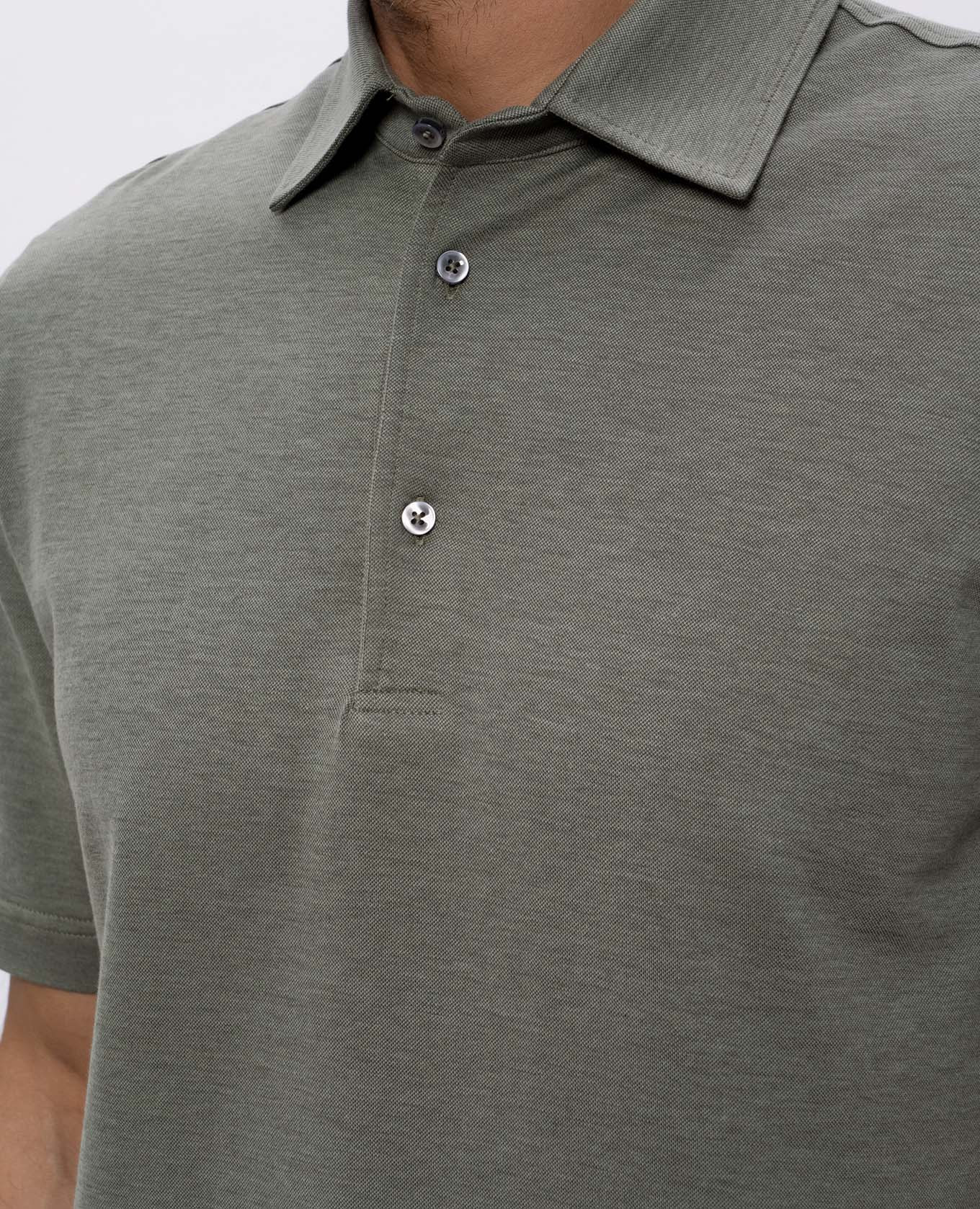 

Green polo shirt with logo patch CAPOBIANCO