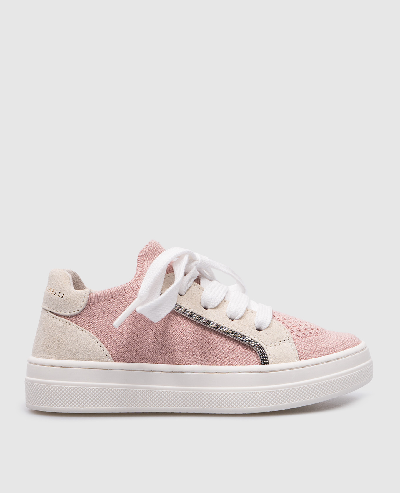 

Children's pink combined sneakers with monil chain Brunello Cucinelli