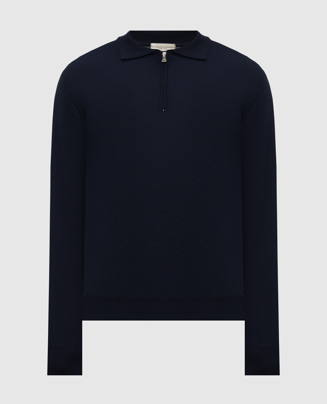 Blue merino wool polo shirt