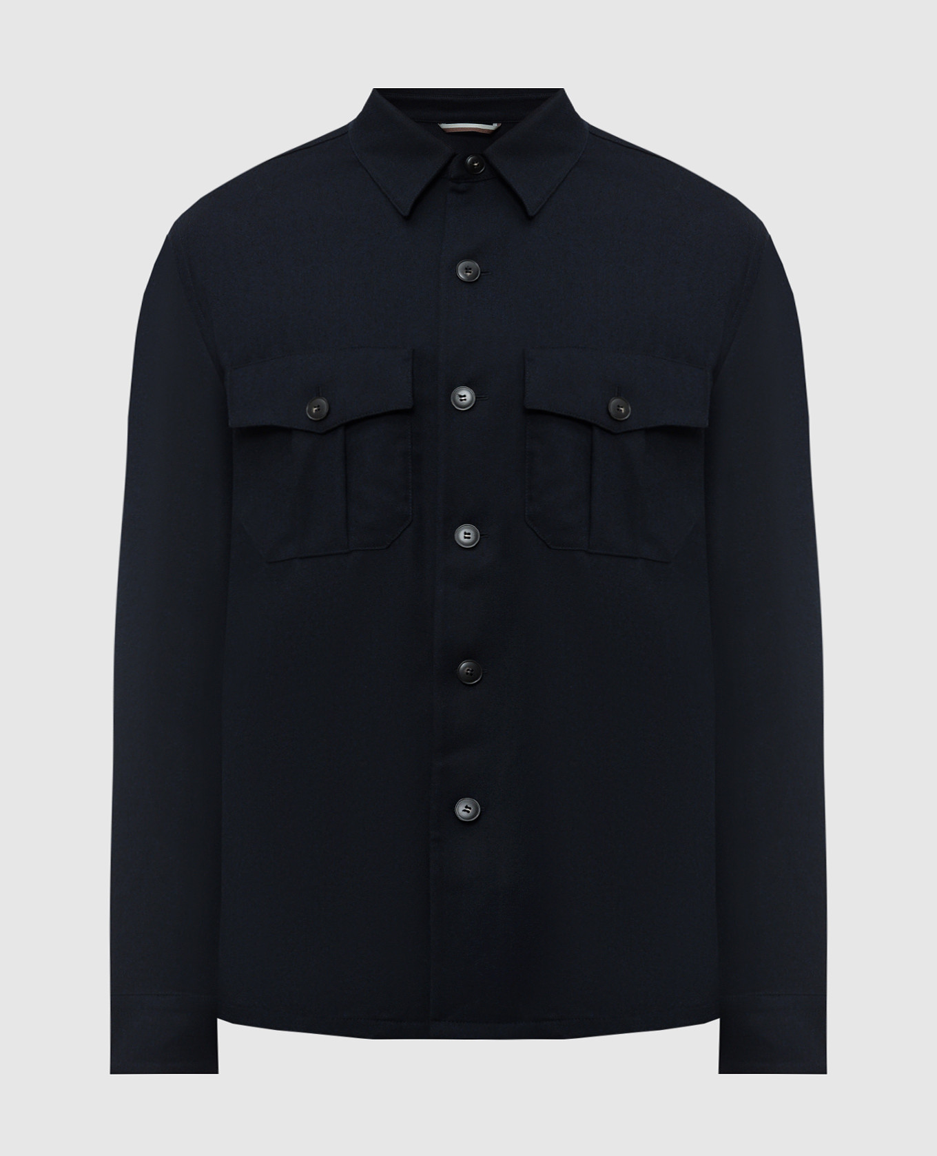 Blue wool shirt Canali