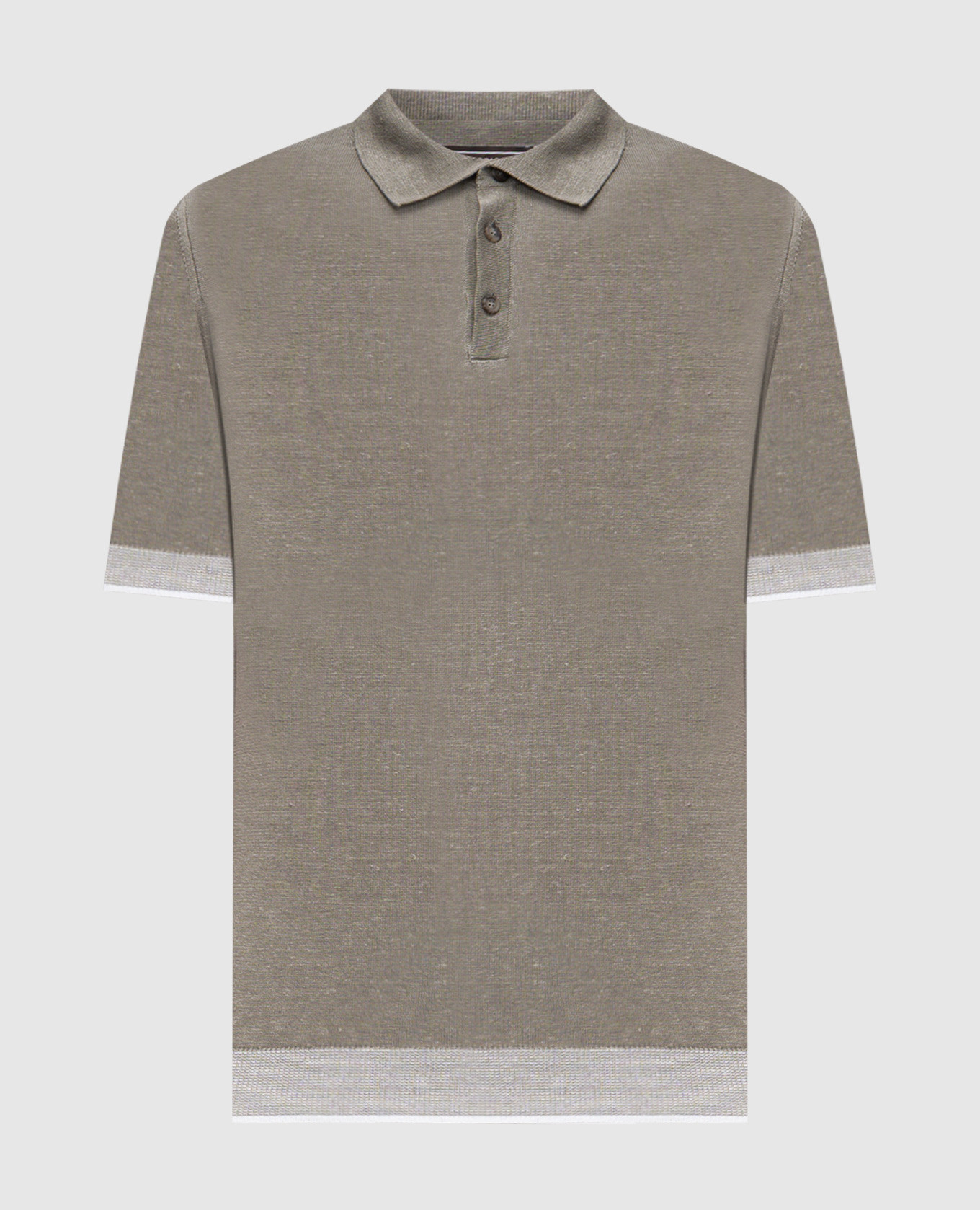 

Green polo with linen Peserico