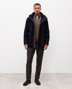 Cashmere&Whiskey Blue wool and cashmere jacket 7400855219