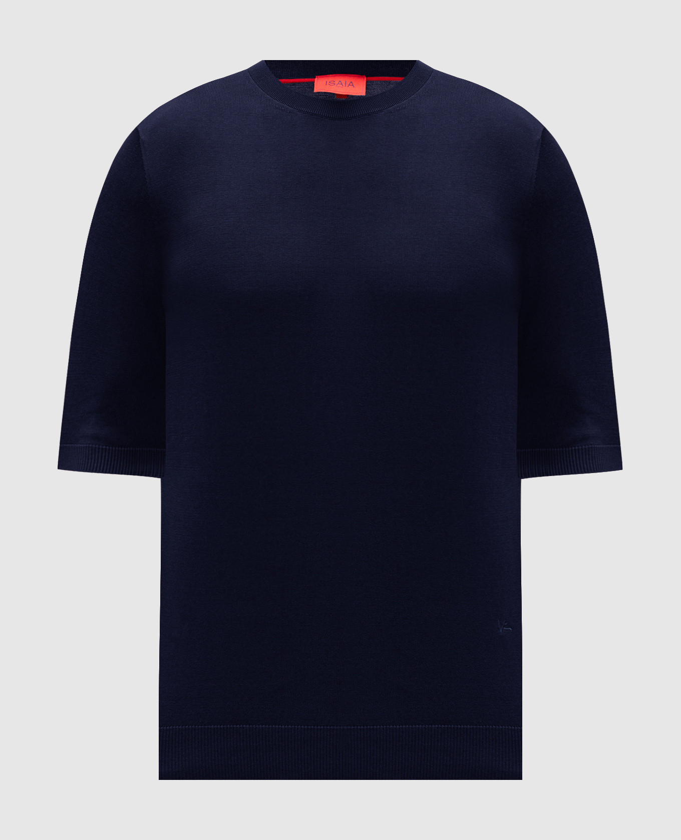 Blue silk jumper with emblem ISAIA