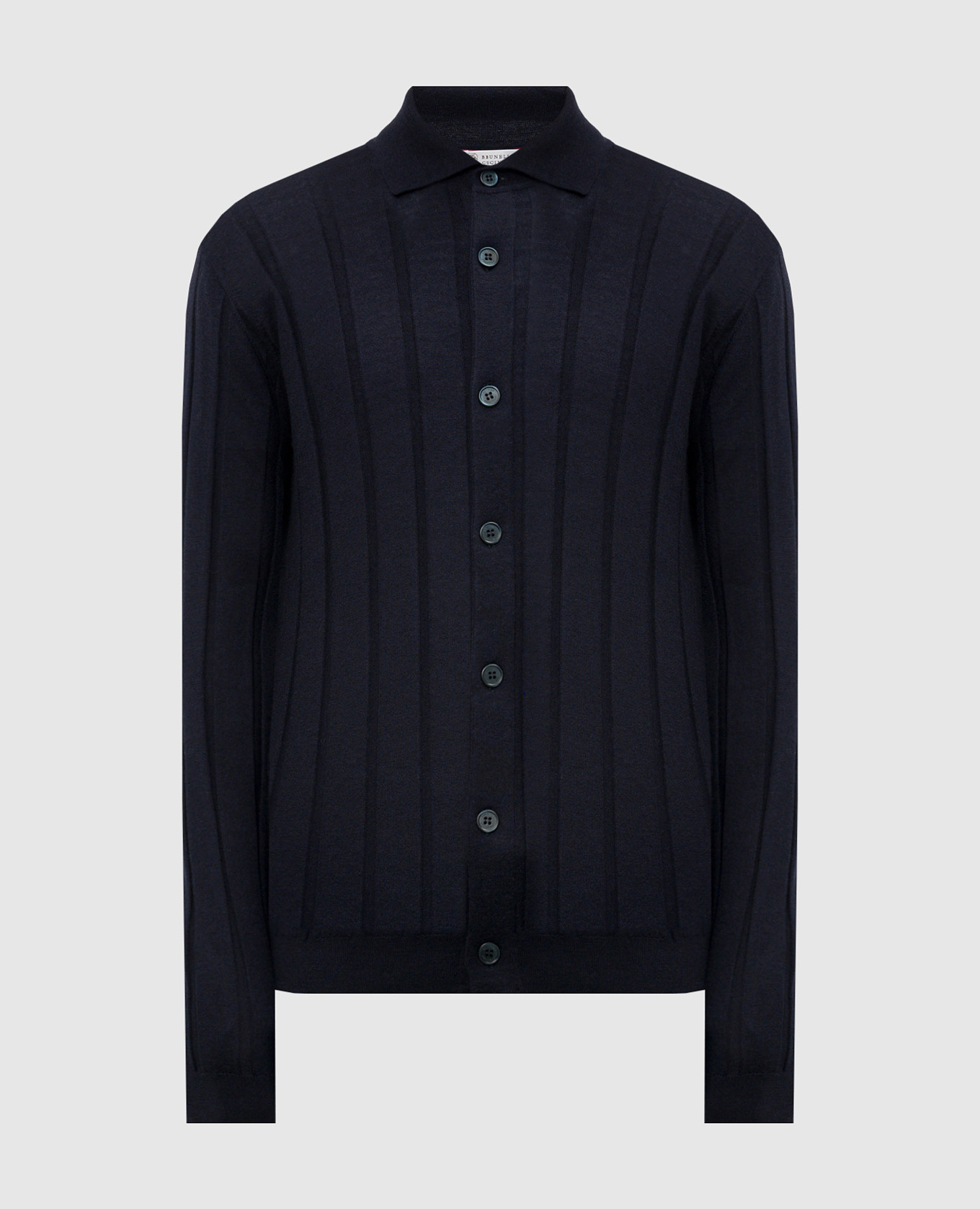 Blue cashmere and silk cardigan brunello cucinelli