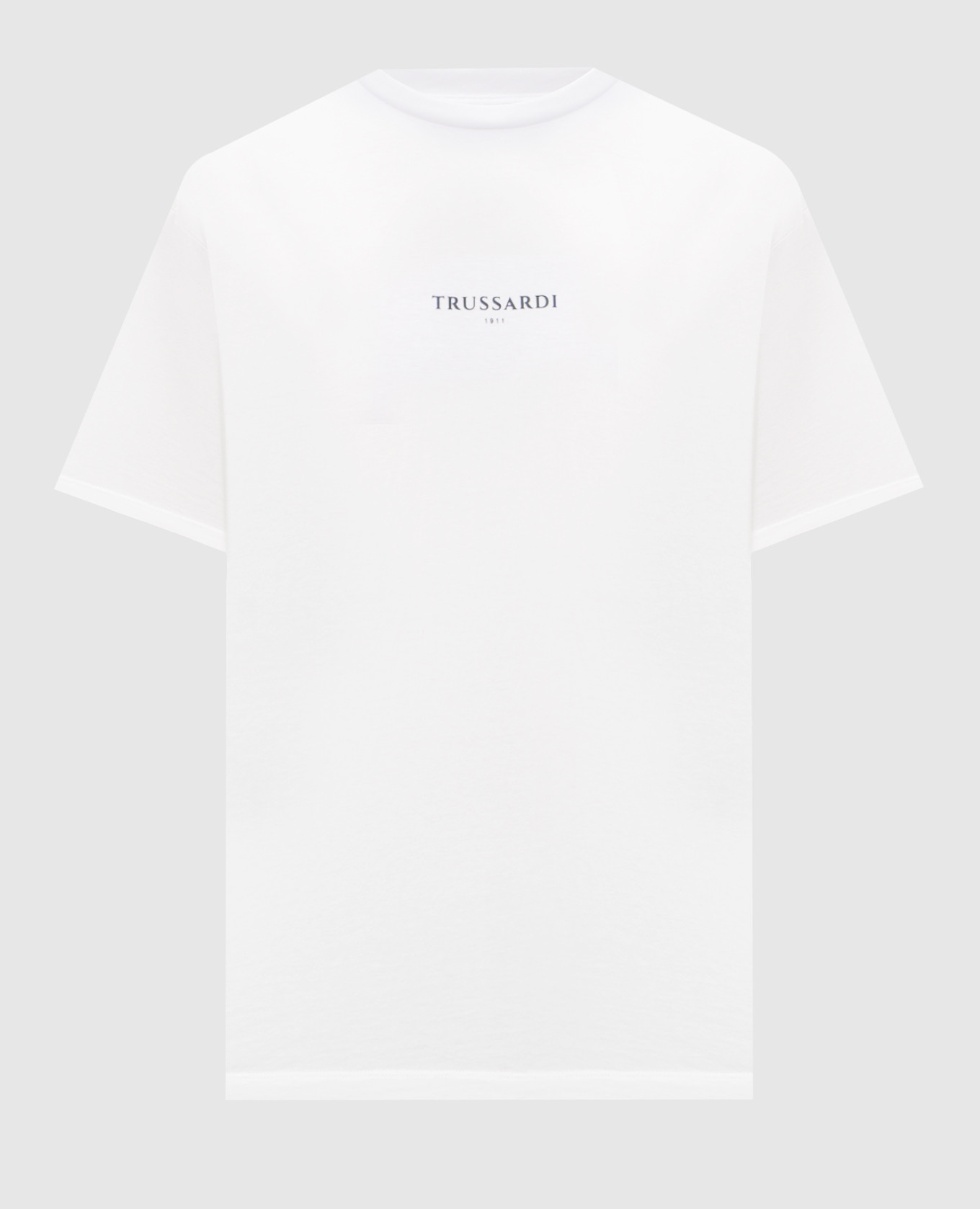 

White T-shirt with textured logo Trussardi