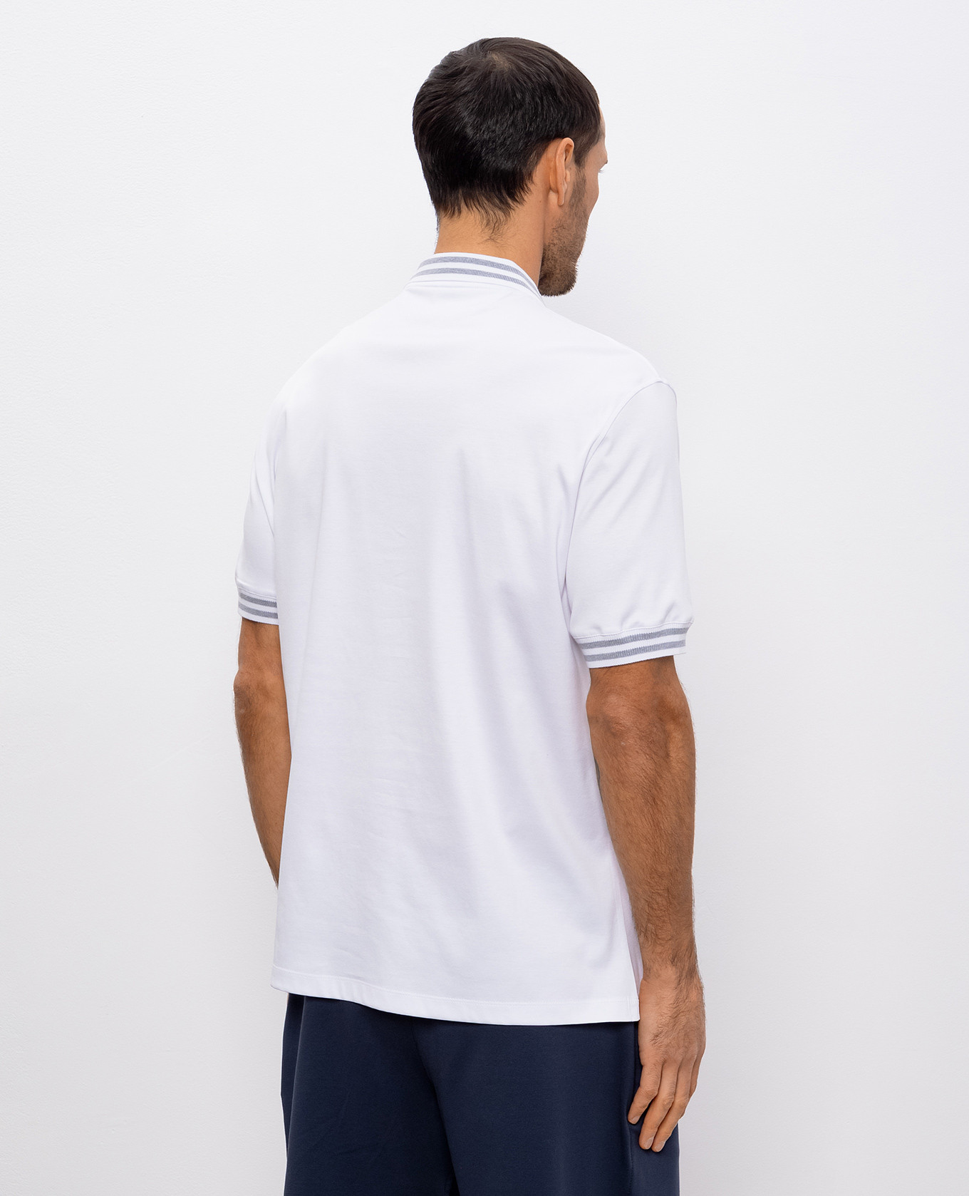 

White polo shirt with logo print Brunello Cucinelli