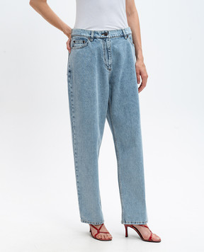 Magda Butrym Blue jeans with logo patch DENIM04PANTS147724