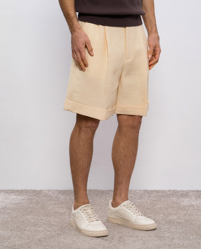 Valentino Beige Bermuda shorts with jute and silk 6V3RDE30AKJ