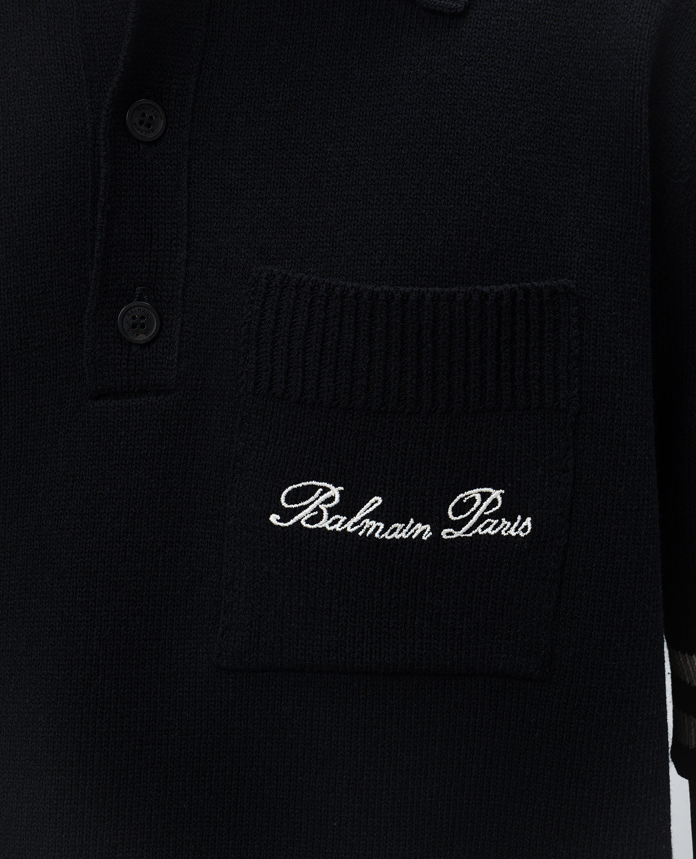 

Black polo shirt with embroidered logo Balmain