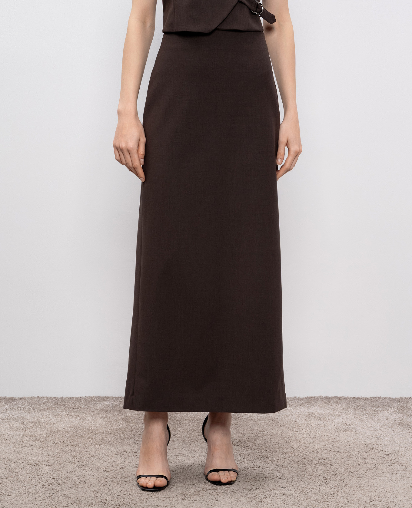 

Brown midi skirt with wool Brunello Cucinelli