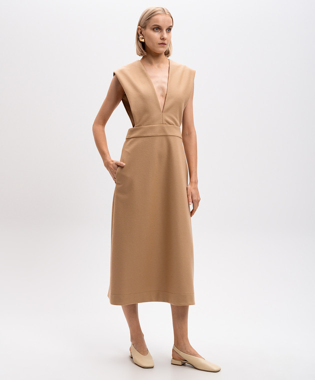 Jil Sander - Beige midi dress made of wool J02CT0381J40045