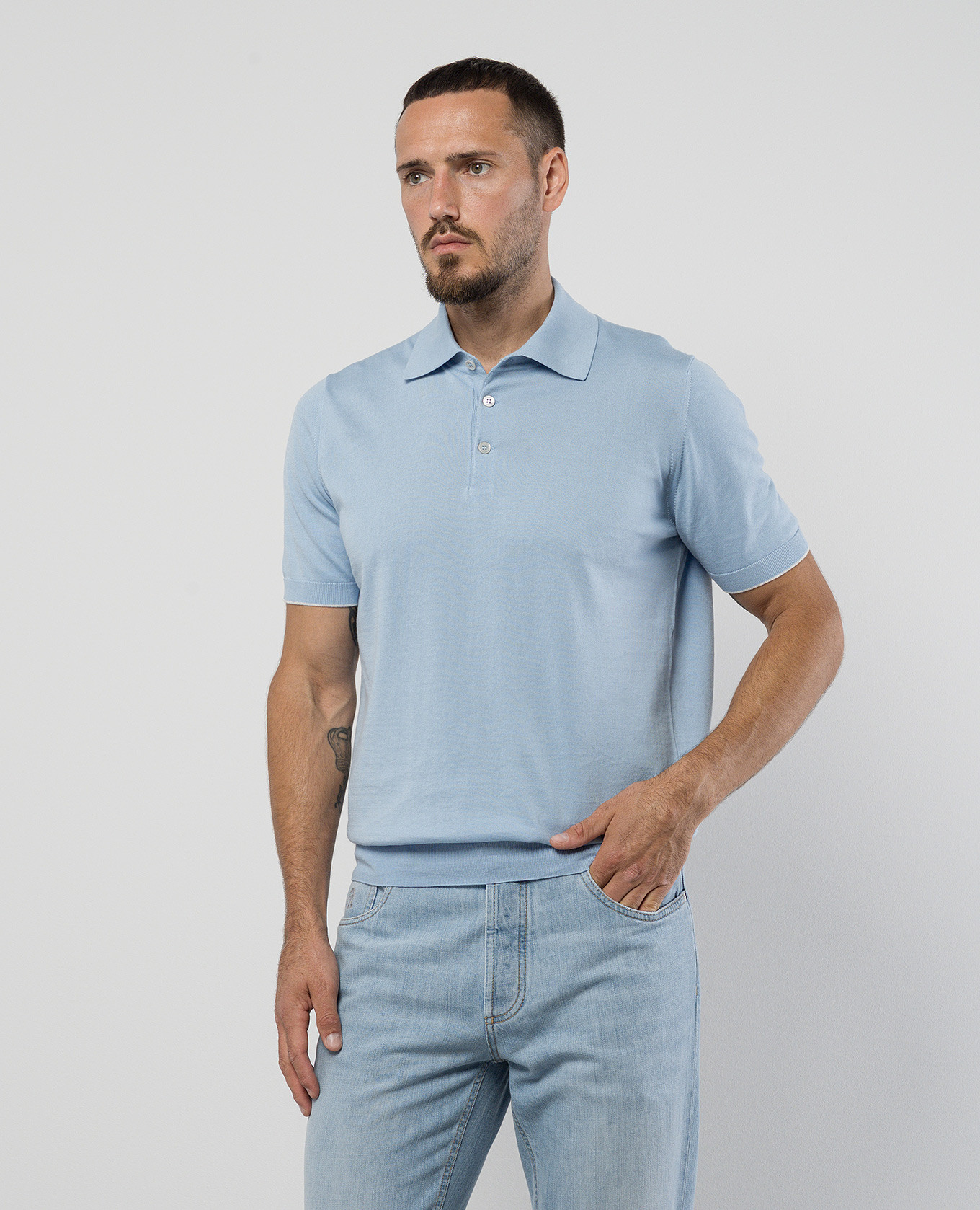 

Blue polo Brunello Cucinelli, Light blue