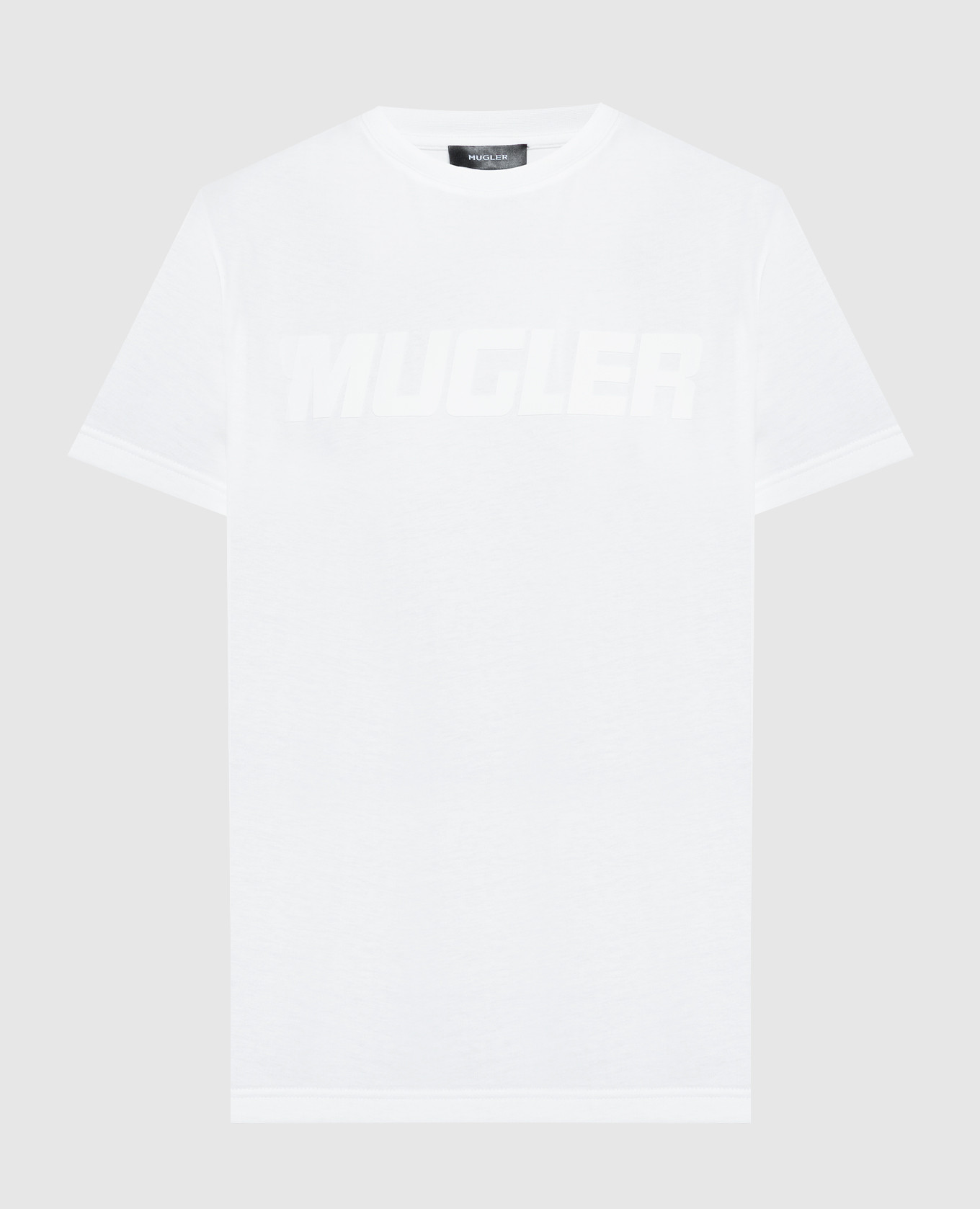 

White t-shirt with textured logo print Thierry Mugler