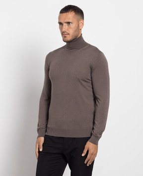 Cashmere&Whiskey Brown wool, silk and cashmere golf MU8571318410R3XL