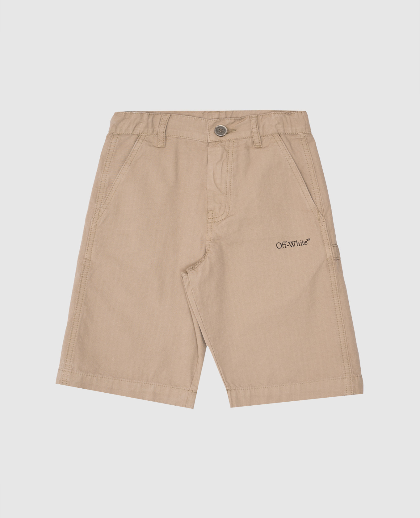 

Children's khaki shorts with logo print Off-White
