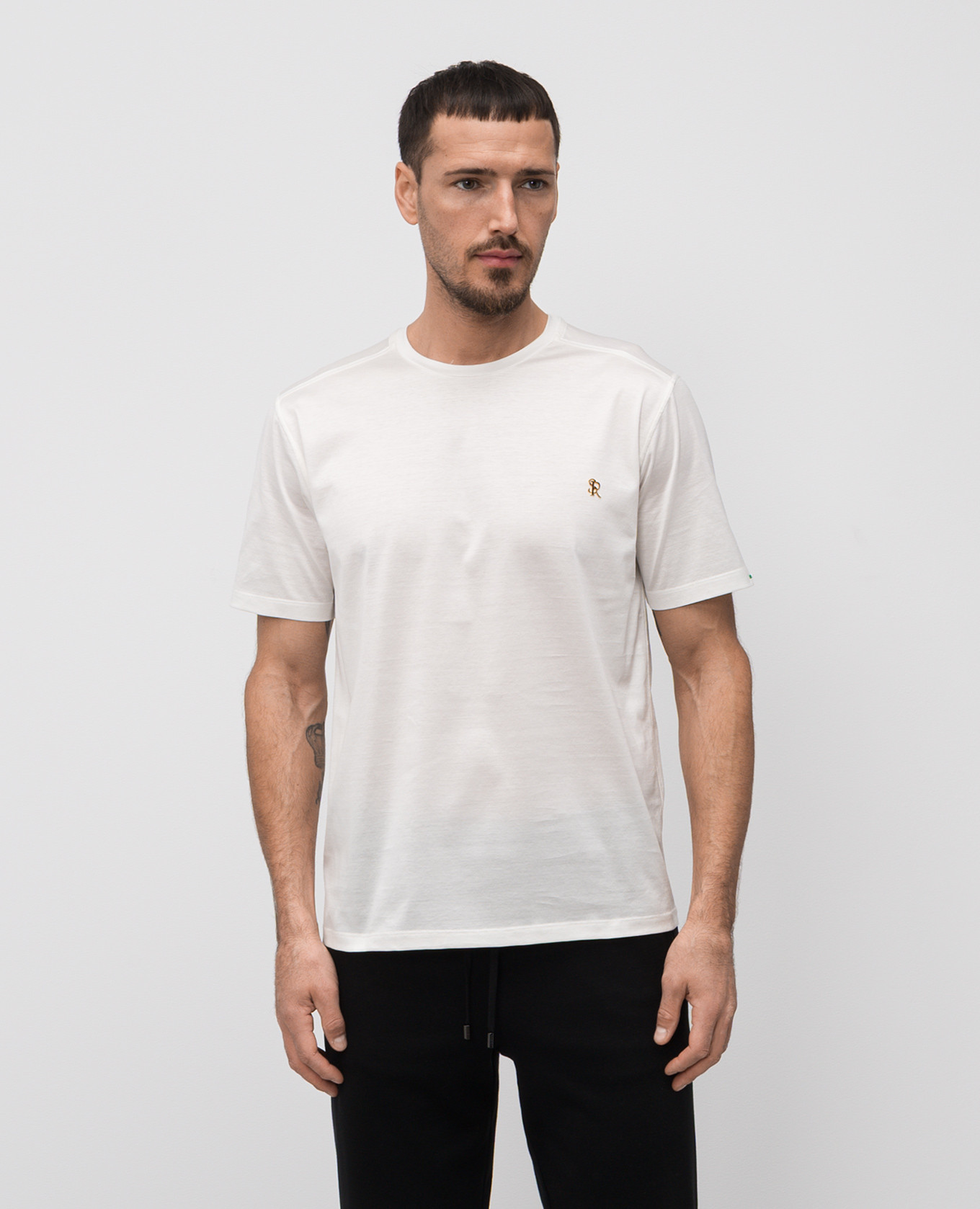 

White T-shirt with monogram logo Stefano Ricci