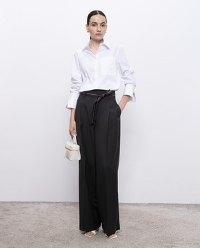 Peserico Brown wool pants with belt P0470103472