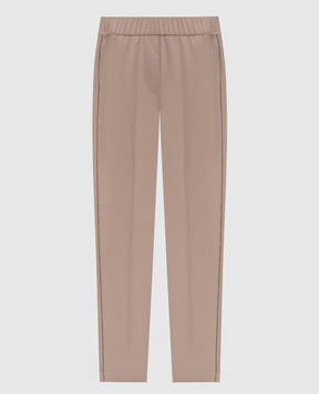 Peserico Beige pants with a monil chain A0407201974
