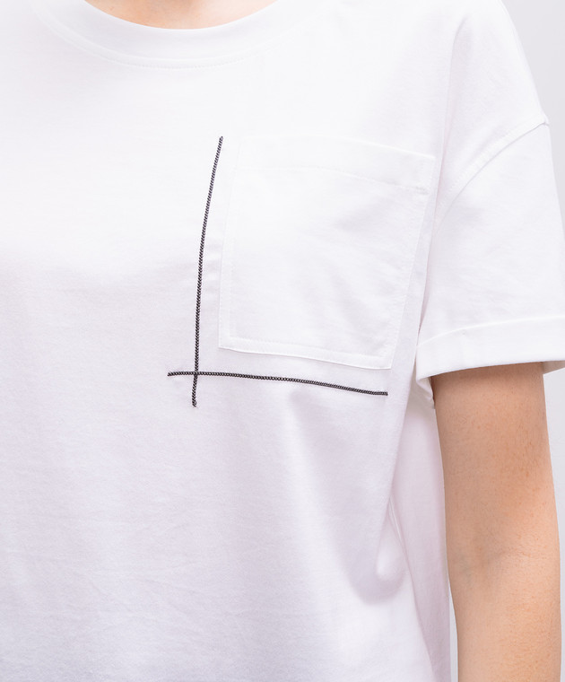 Brunello Cucinelli - White T-shirt with a monil chain