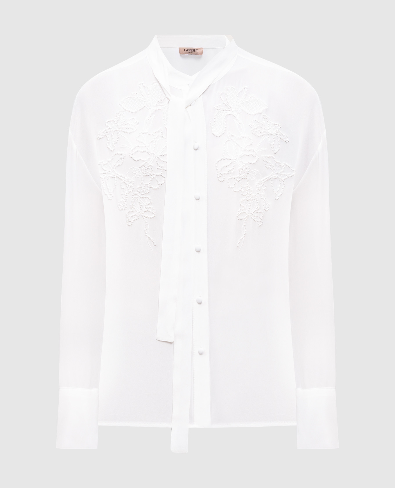 

White blouse with beaded embroidery Twinset