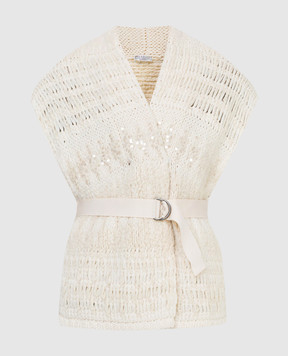 Brunello Cucinelli Patterned milk cardigan in cashmere and wool M6I603206