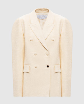 Gabriela Hearst Sedna beige double-breasted silk jacket 4255079S130