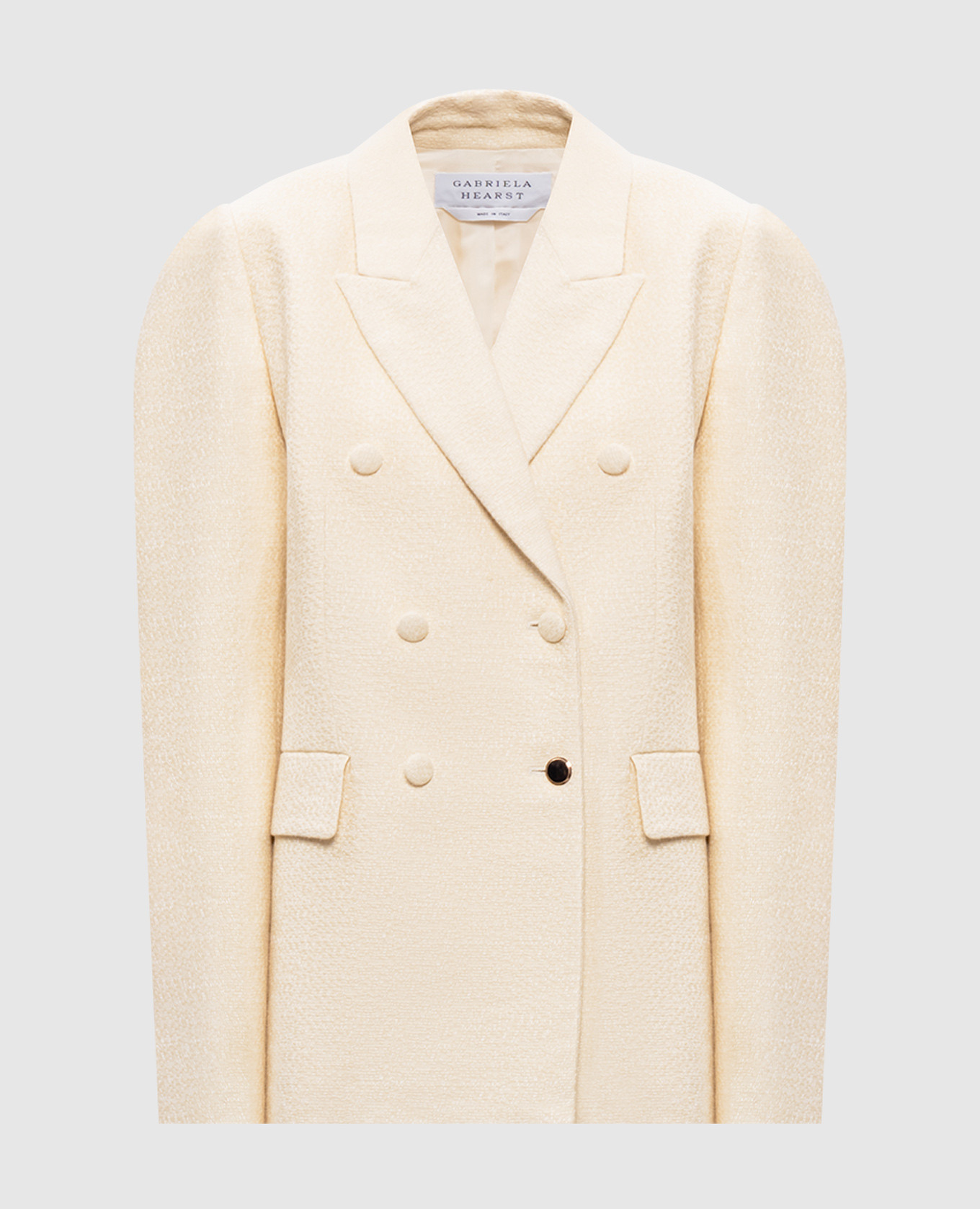 Sedna beige double-breasted silk jacket Gabriela Hearst