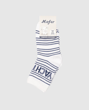 RiminiVeste Mafer children's white striped socks BMC6999