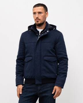 Stefano Ricci Blue cashmere jacket with fringe MZJ5300080C148HA