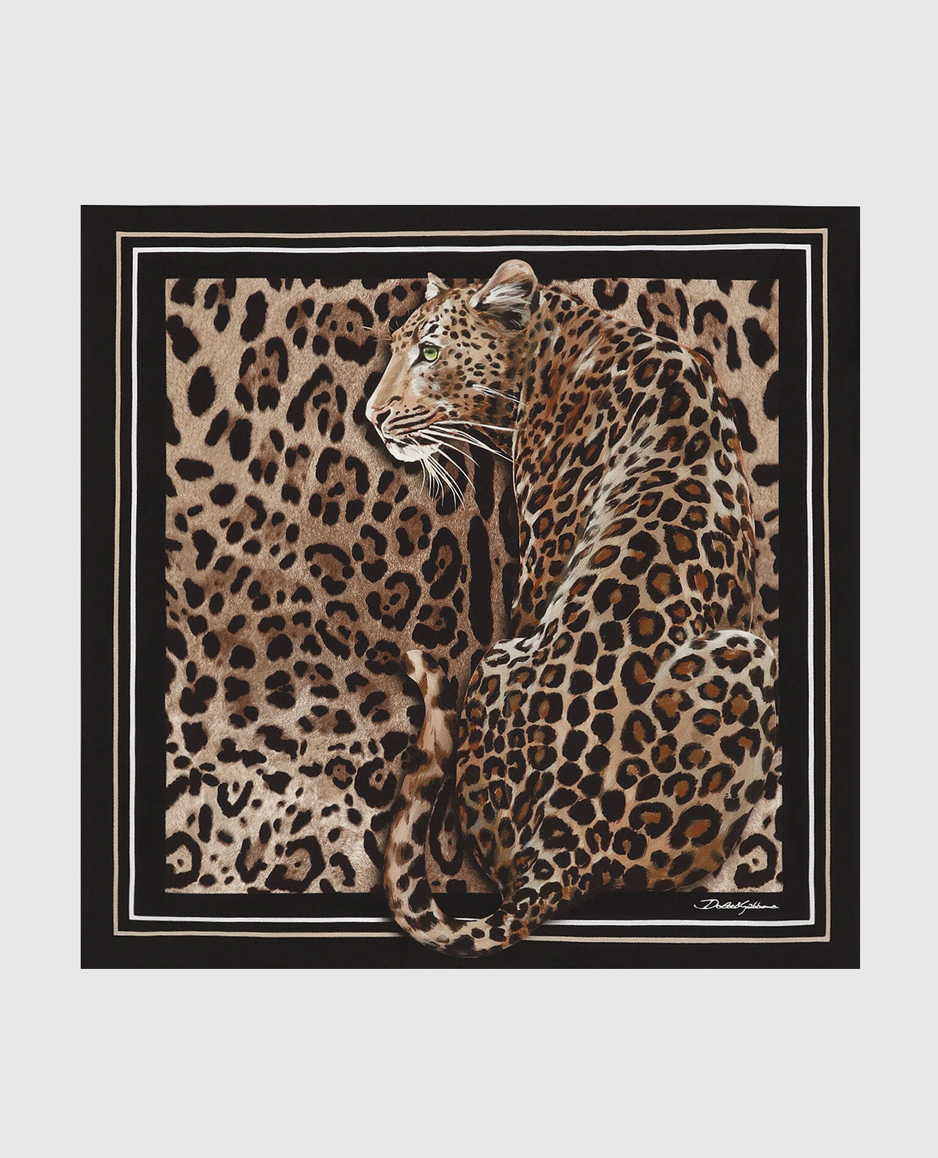 

Brown silk scarf with animal print Dolce&Gabbana
