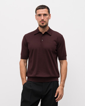 Dolce&Gabbana Burgundy cashmere polo shirt with inside-out effect GXZ02TJBW05