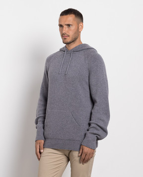 Cashmere&Whiskey Gray cashmere hoodie MU8651305341R3XL