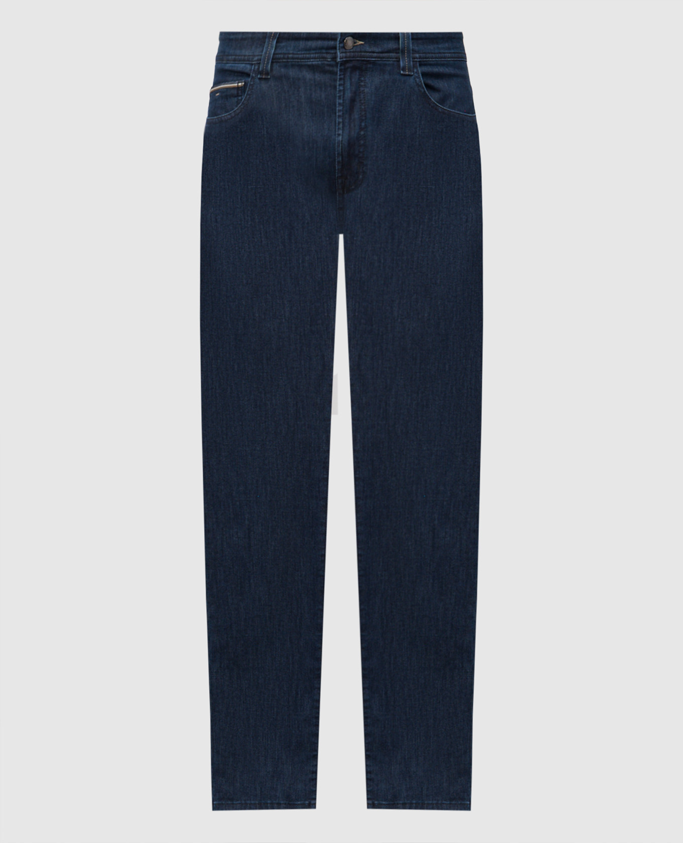 Blue jeans with logo patch Canali