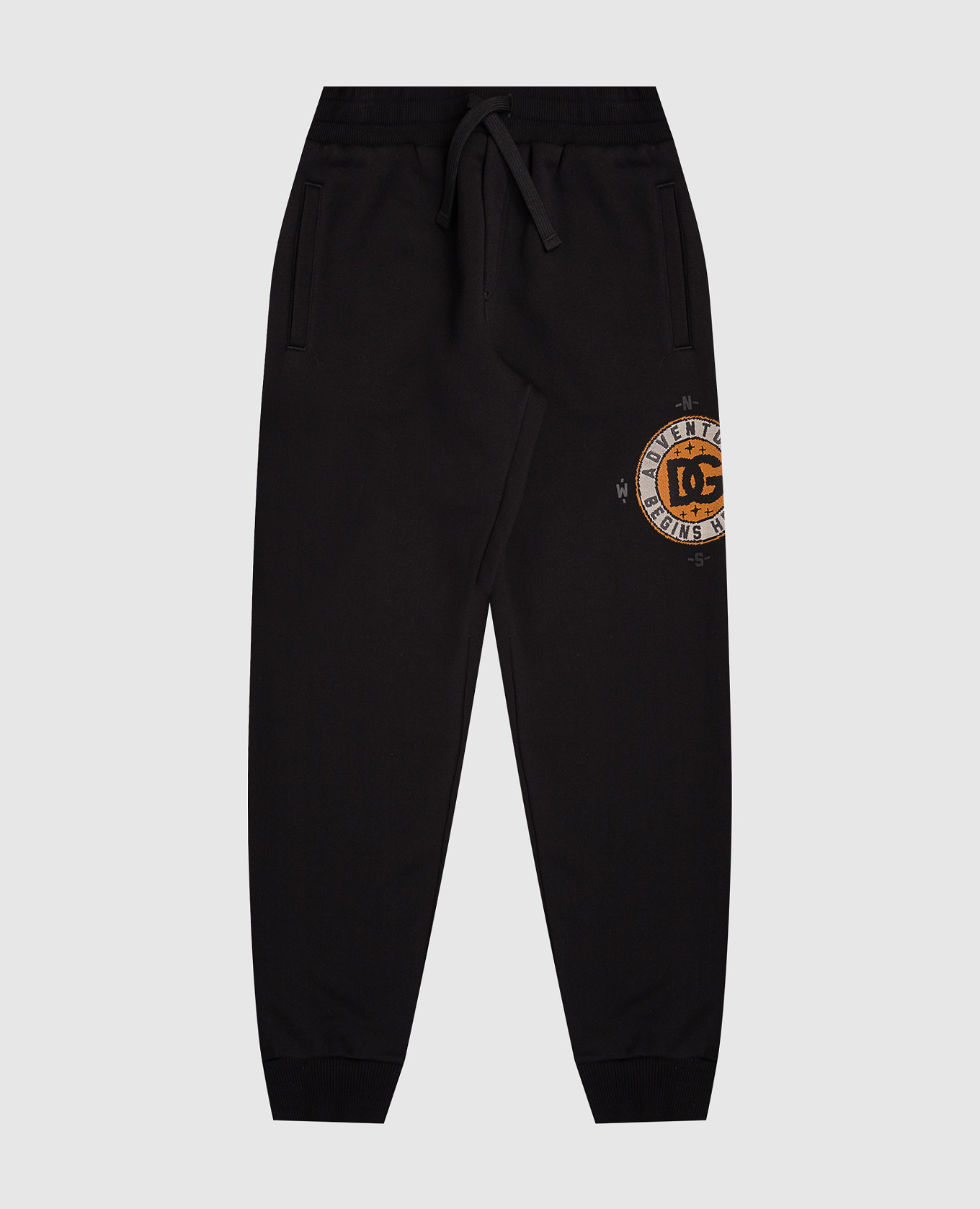 Children&#39;s black joggers with DG monogram print Dolce&Gabbana