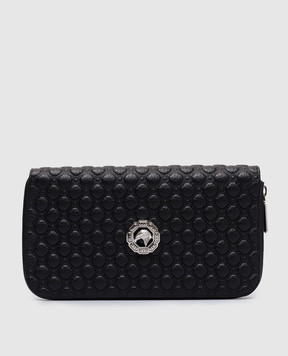 Stefano Ricci Black leather wallet with a metal emblem in the form of an eagle head PP312GPVD1VD