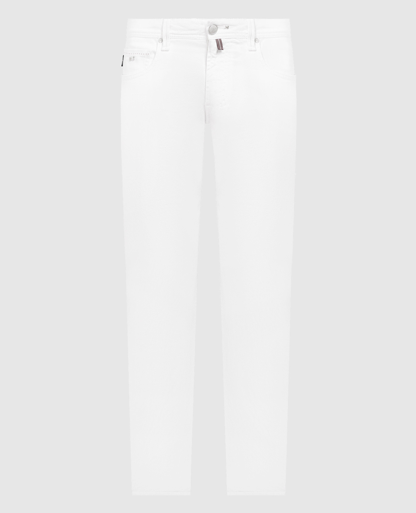 

White MICHELANGELO jeans with logo patch Tramarossa