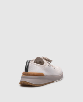 Brunello Cucinelli Beige sneakers with textured logo MZUKISO250
