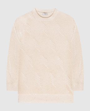 Peserico Beige sweater with sequin pattern S99774F0709110